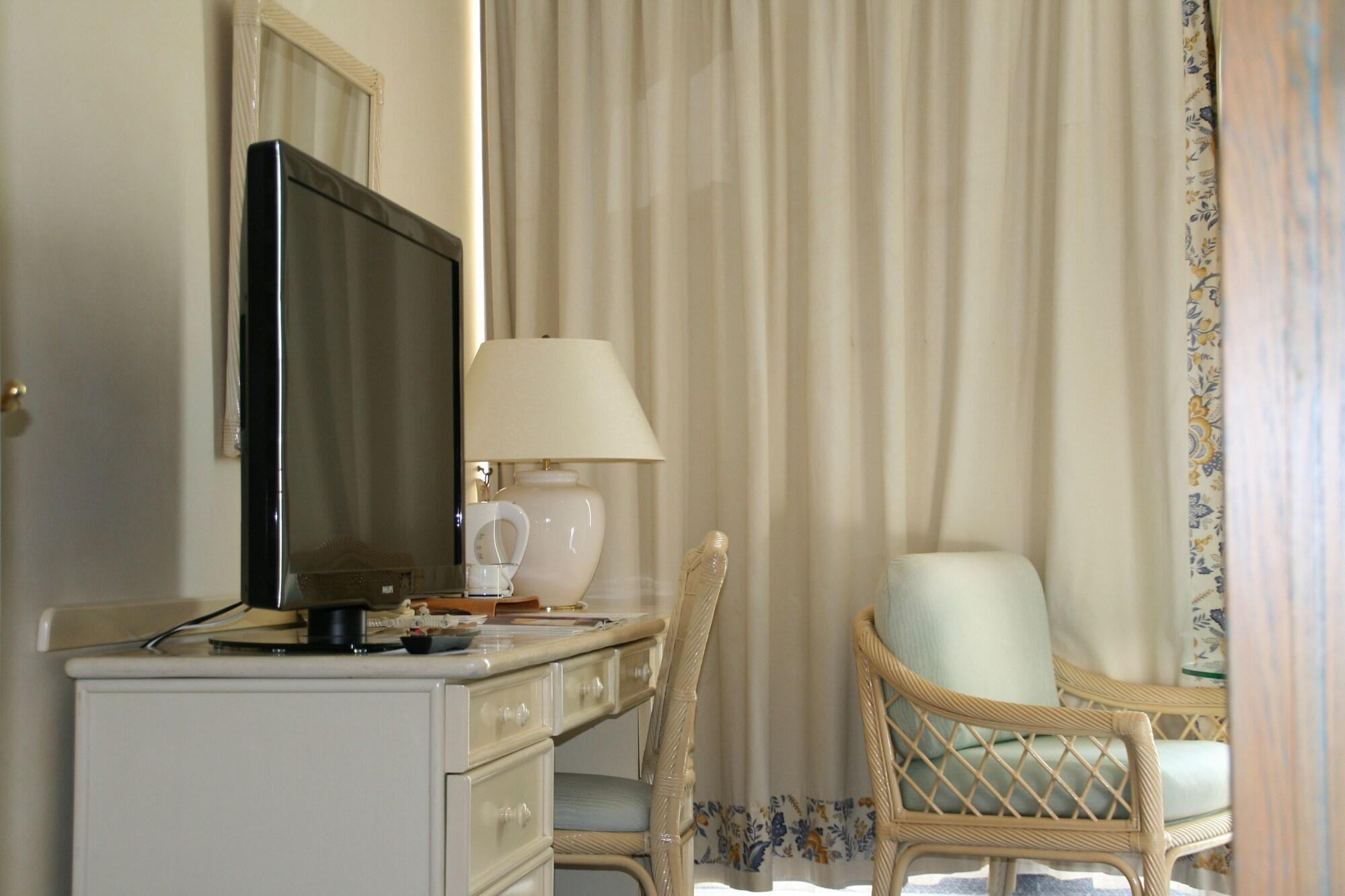 فيشي سبا هوتيل ليه سيليستان المظهر الخارجي الصورة A television set in a hotel room
